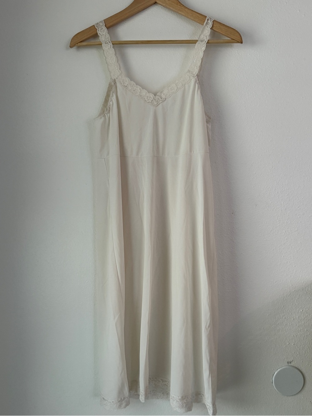 Cabernet Slip Dress Cream Lace Trim Cottagecore Soft Goth Women’s Size 38